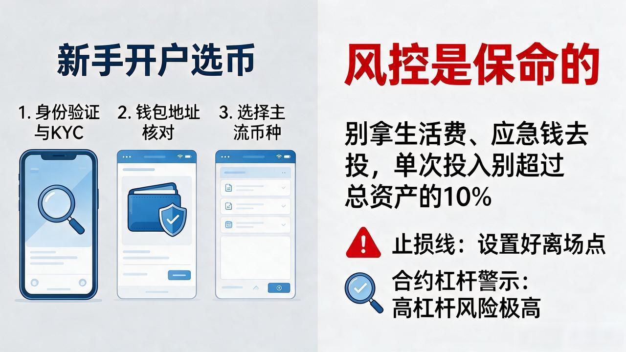 第一次买数字货币不用怕，搞懂开户、选币、风控三步就能快速入门
