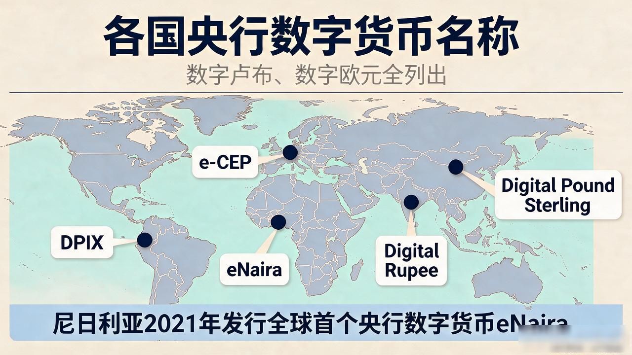 各国央行数字货币名称有哪些？数字卢布、数字欧元全列出