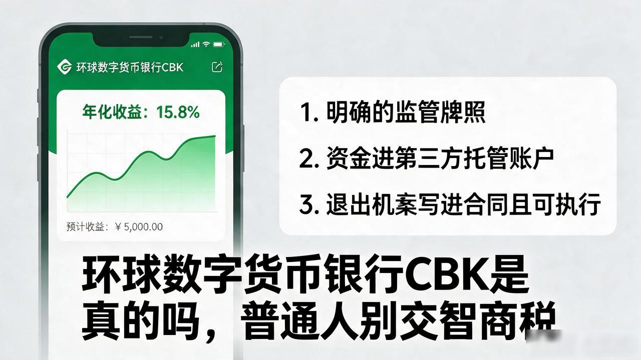 环球数字货币银行CBK是真的吗，普通人别交智商税