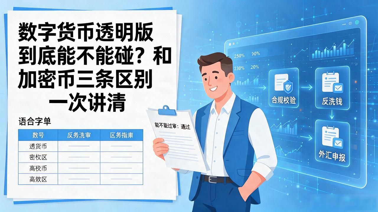 数字货币透明版到底能不能碰？和加密币三条区别一次讲清