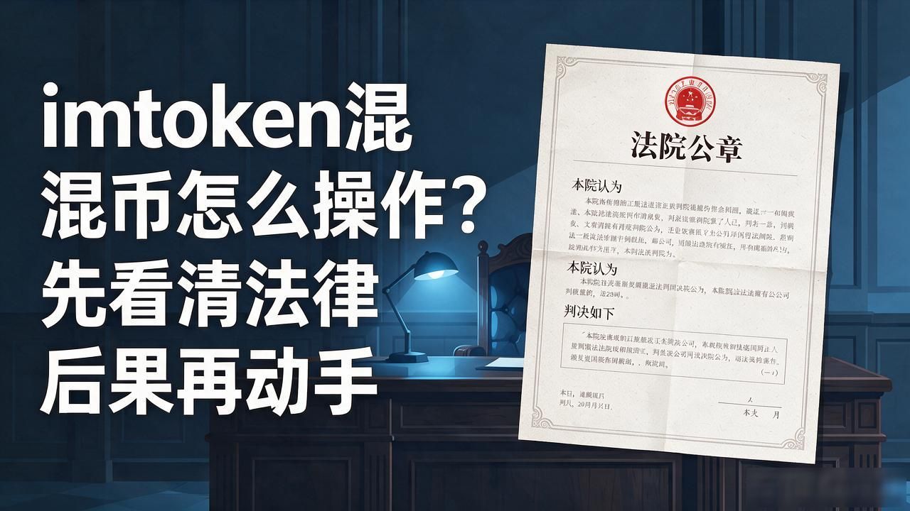 imtoken混币怎么操作？先看清法律后果再动手