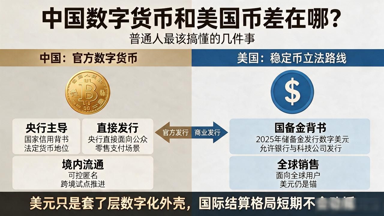 中国数字货币和美国币差在哪？普通人最该搞懂的几件事