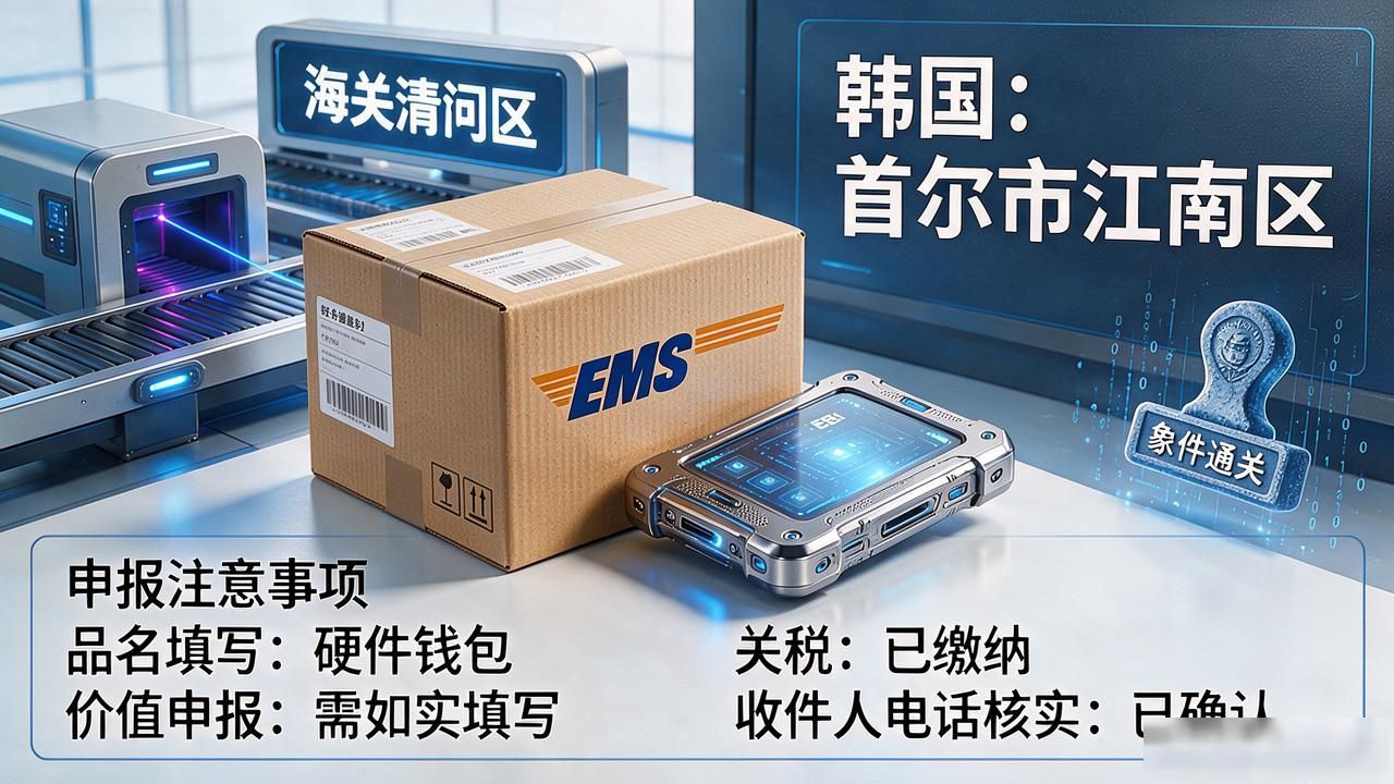 EMS寄韩国能带硬件钱包吗 数字货币设备怎么邮才不被扣