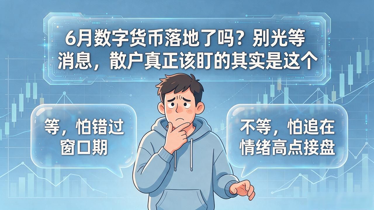 6月数字货币落地了吗？别光等消息，散户真正该盯的其实是这个