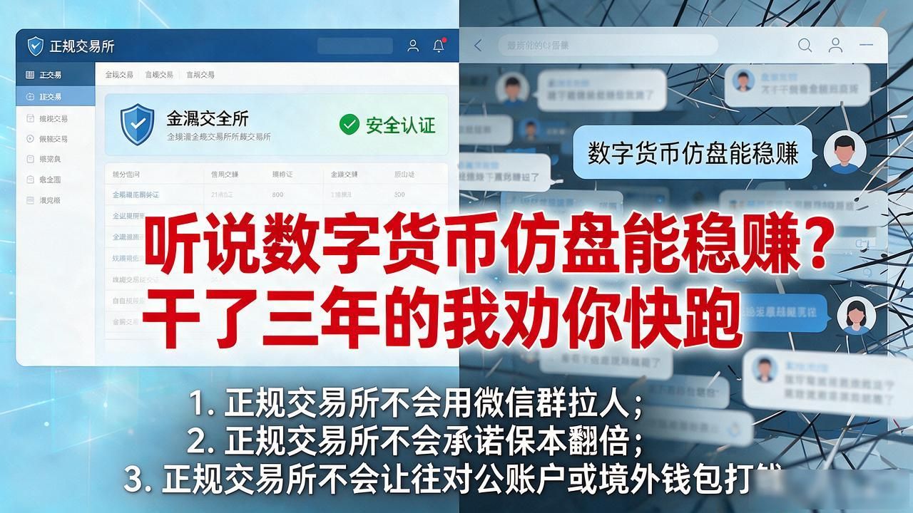 听说数字货币仿盘能稳赚？干了三年的我劝你快跑