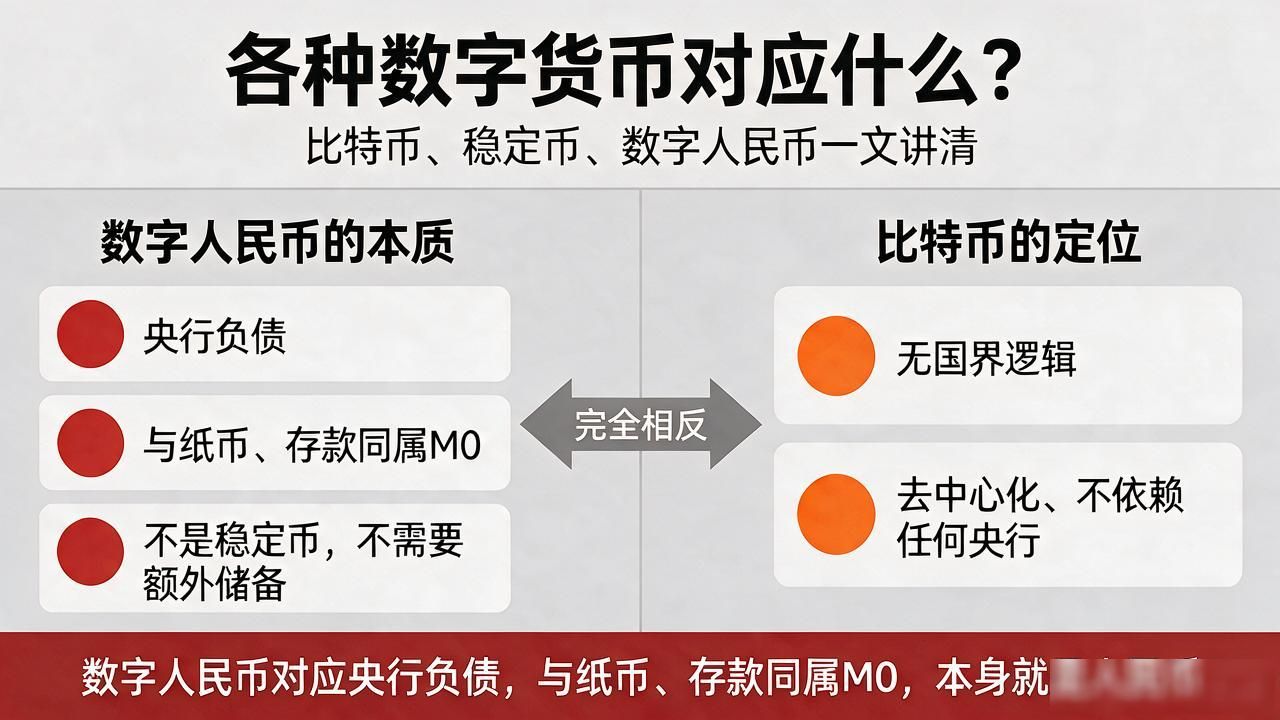 各种数字货币对应什么？比特币、稳定币、数字人民币一文讲清