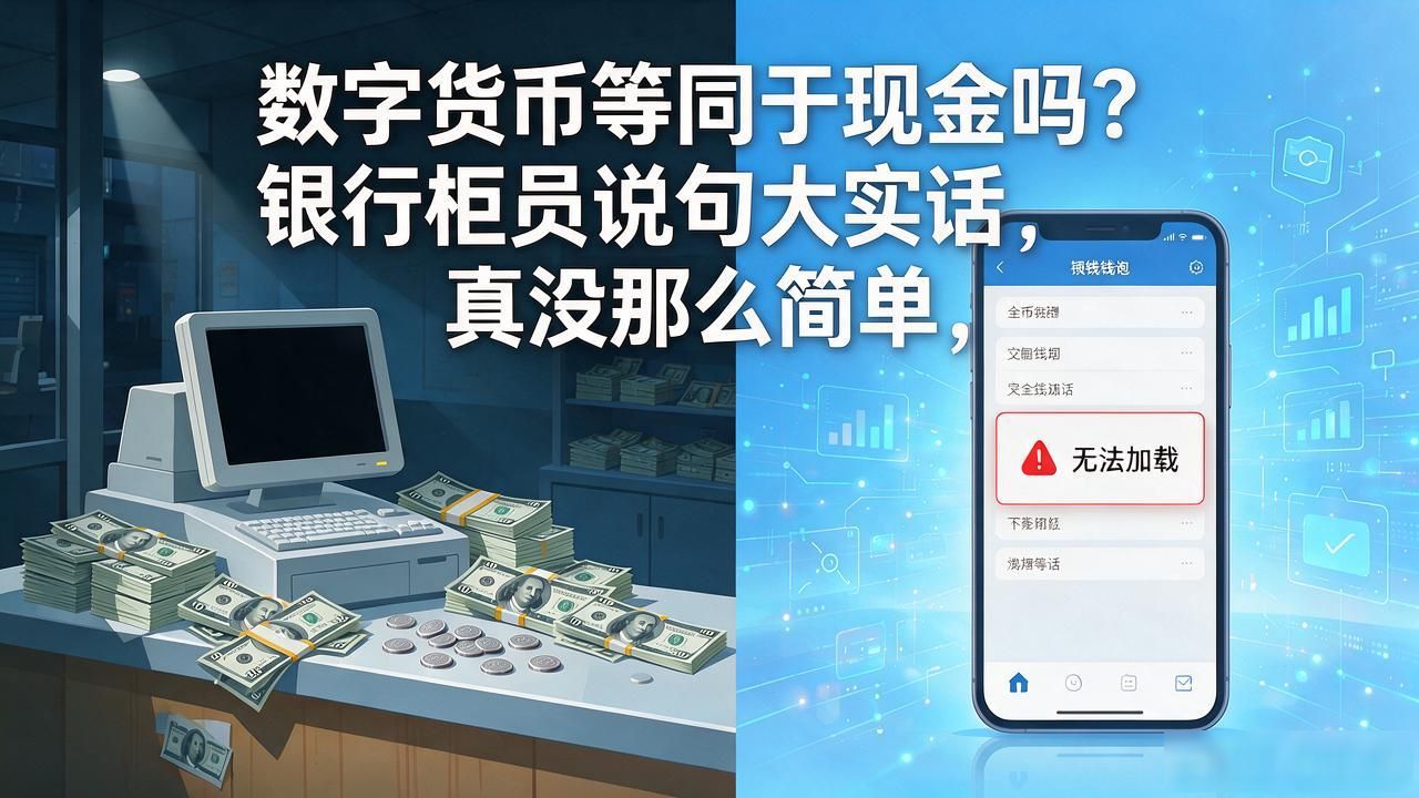 数字货币等同于现金吗？银行柜员说句大实话，真没那么简单