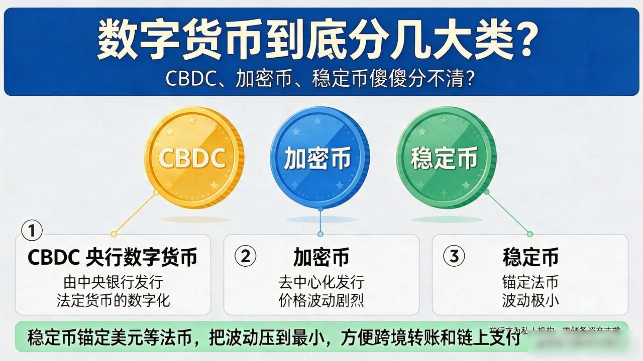 数字货币到底分几大类？CBDC、加密币、稳定币傻傻分不清？