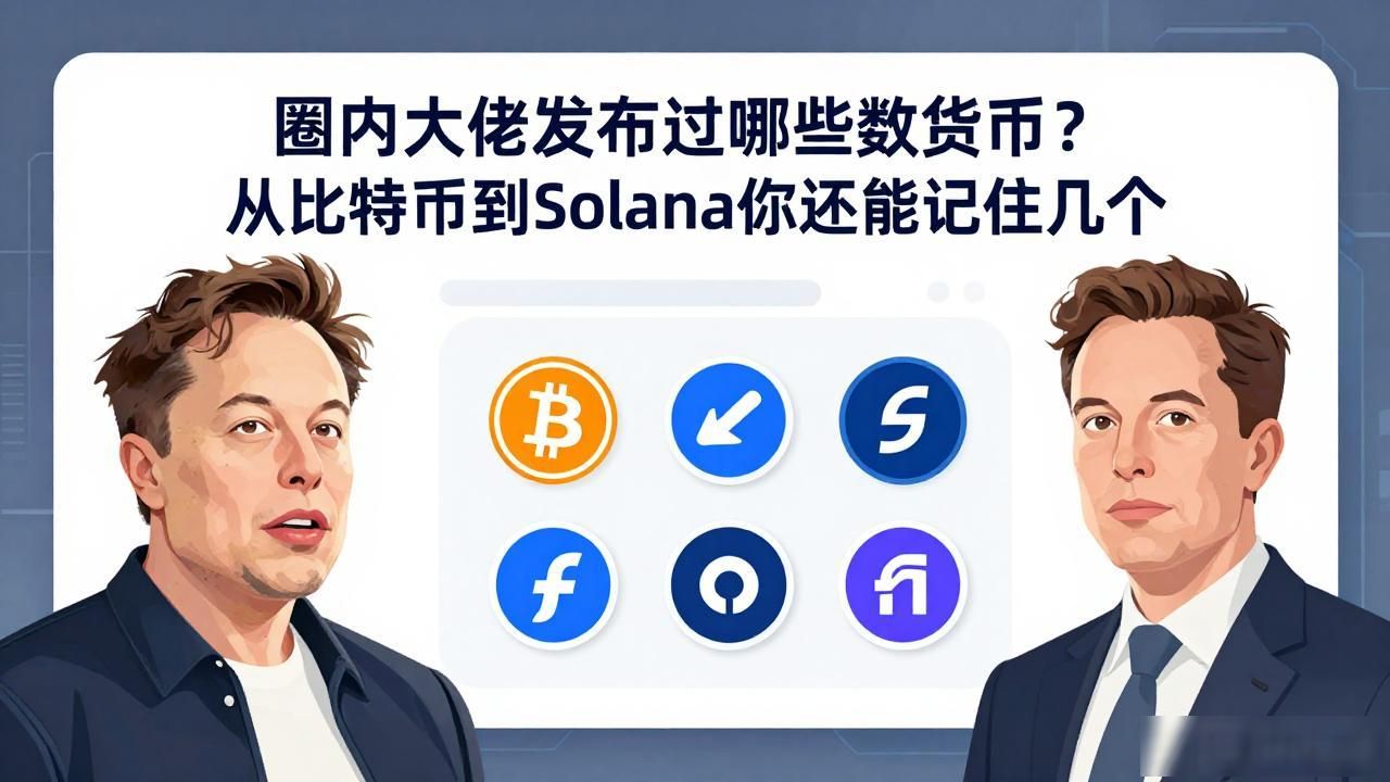 圈内大佬发布过哪些数字货币？从比特币到Solana你还能记住几个