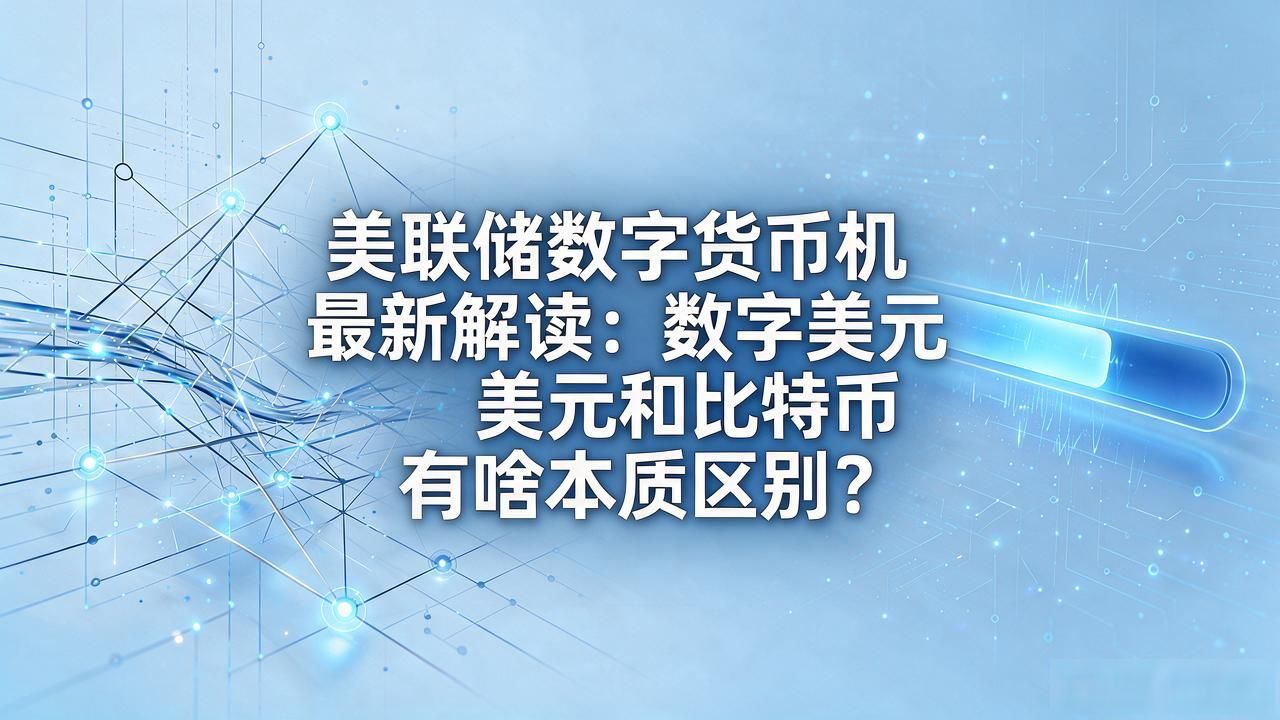 美联储数字货币机最新解读：数字美元和比特币有啥本质区别
