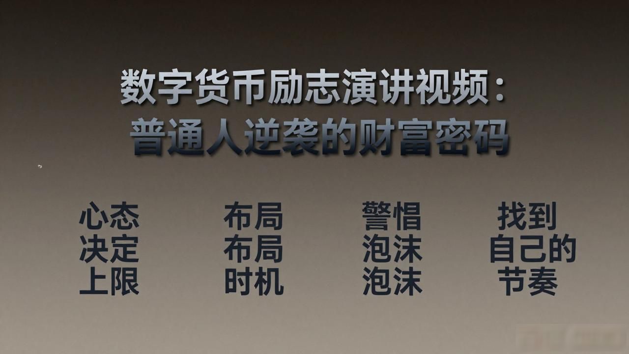 数字货币励志演讲视频：普通人逆袭的财富密码