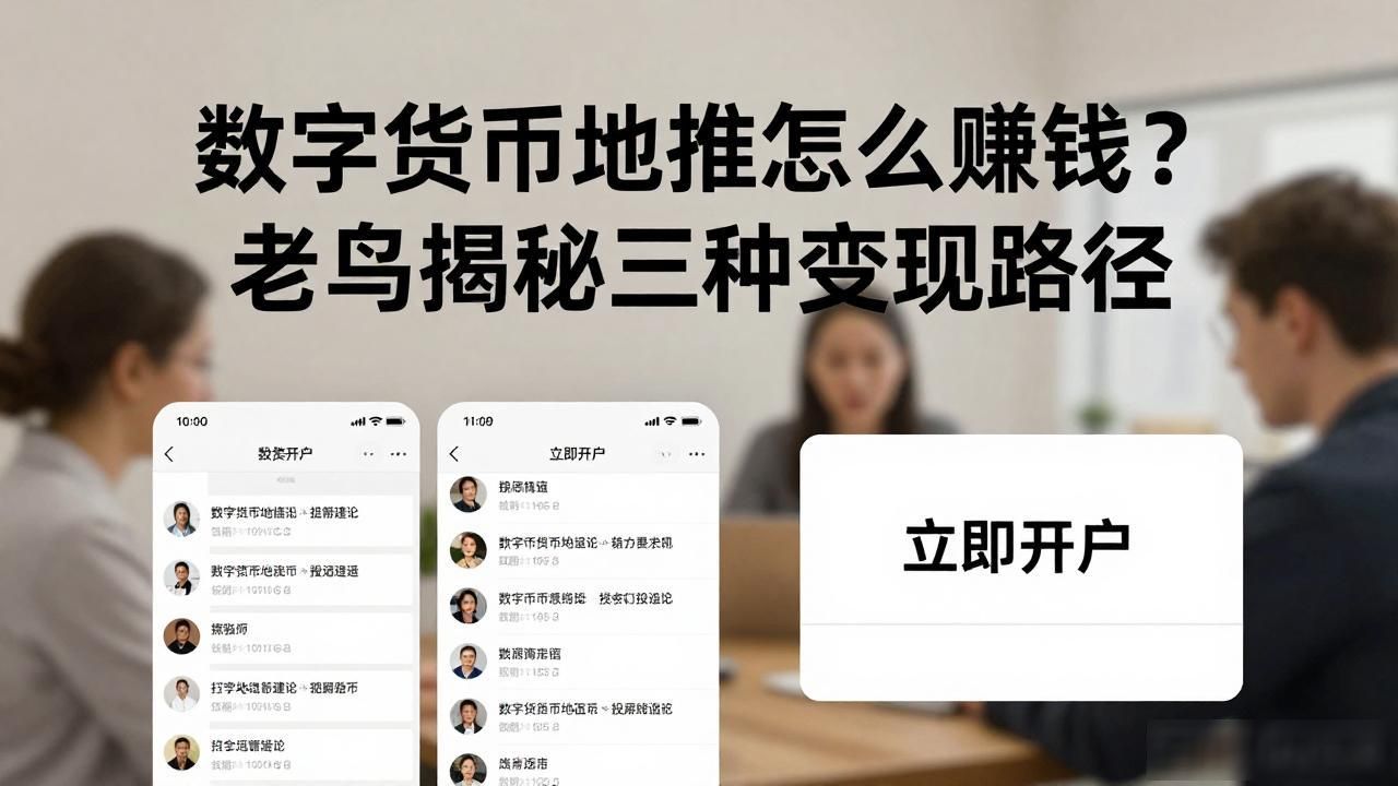 数字货币地推怎么赚钱？老鸟揭秘三种变现路径