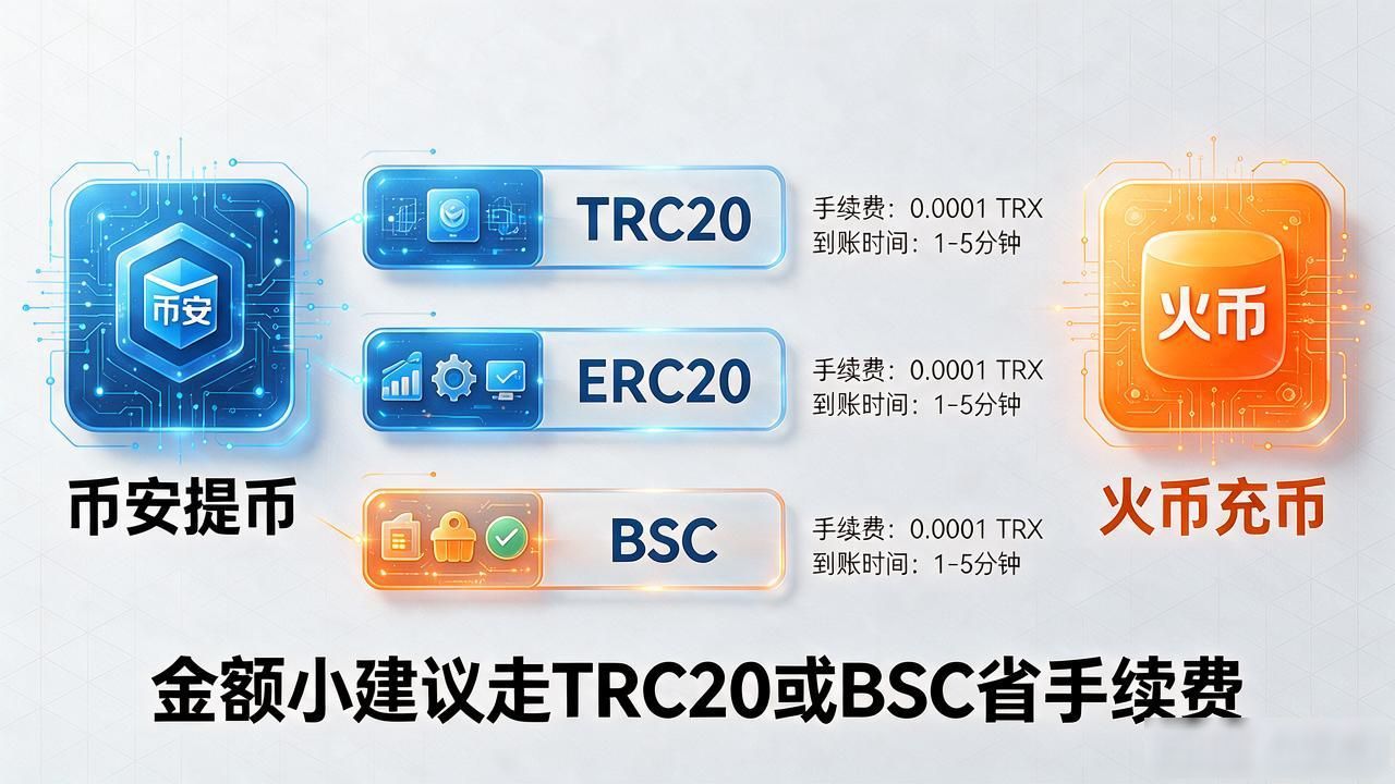 币安数字货币转到火币，地址怎么填、手续费多少、多久到账