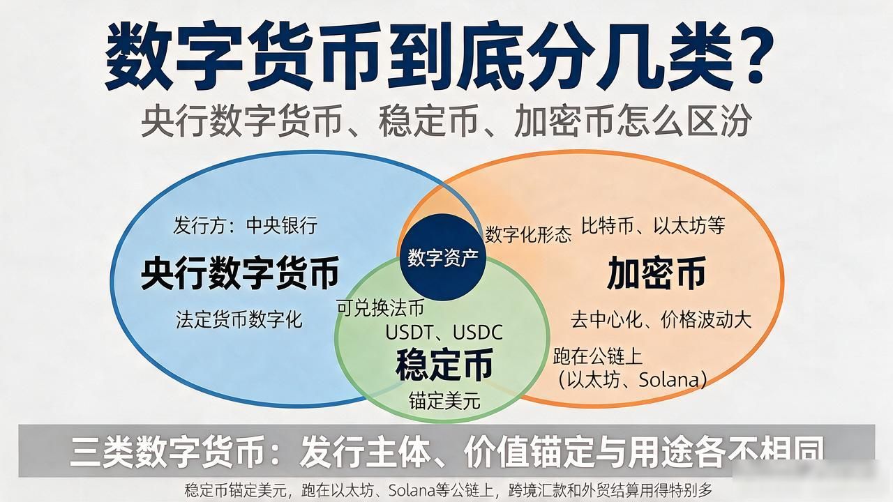 数字货币到底分几类？央行数字货币、稳定币、加密币怎么区分