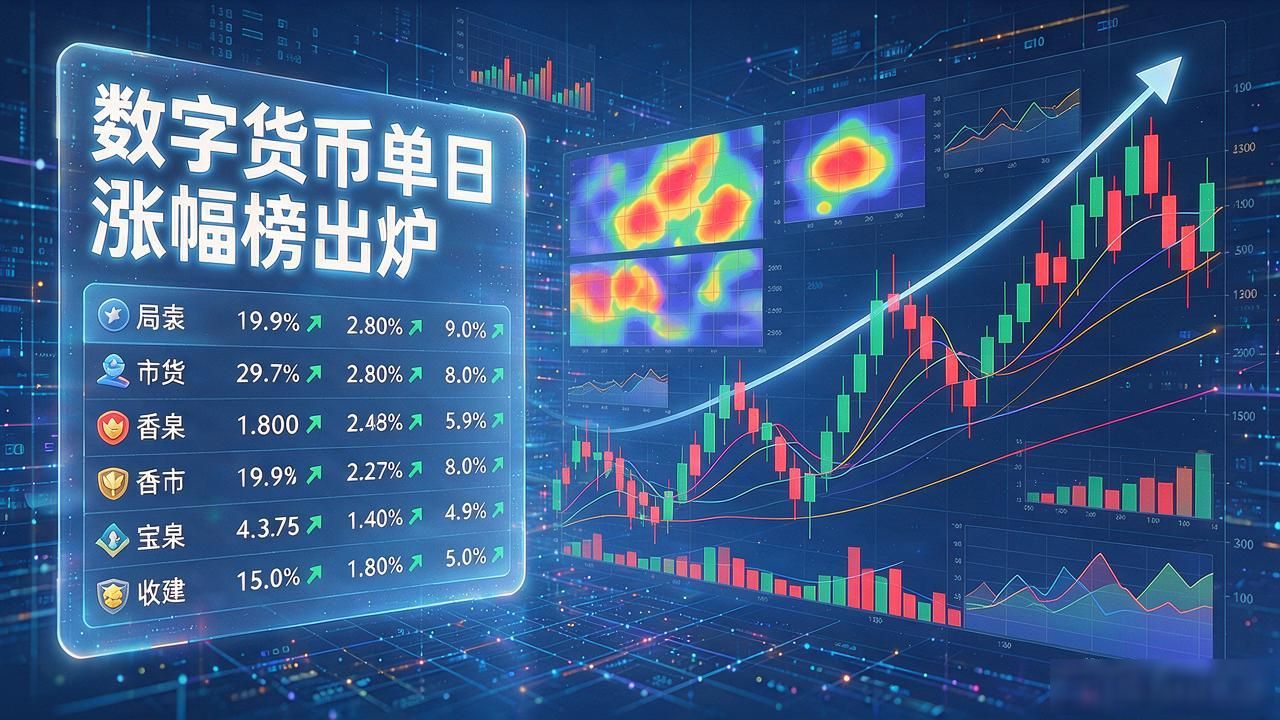 数字货币单日涨幅榜出炉：24小时谁拉得最猛，追不追看这几点
