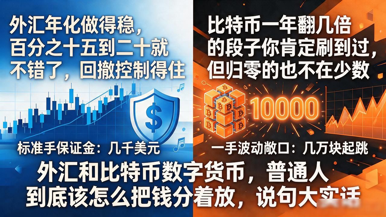 外汇和比特比数字货币，普通人到底该怎么把钱分着放，说句大实话