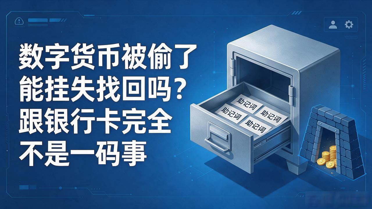 数字货币被偷了能挂失找回吗？跟银行卡完全不是一码事
