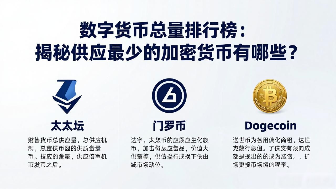数字货币总量排行榜：揭秘供应最少的加密货币有哪些？