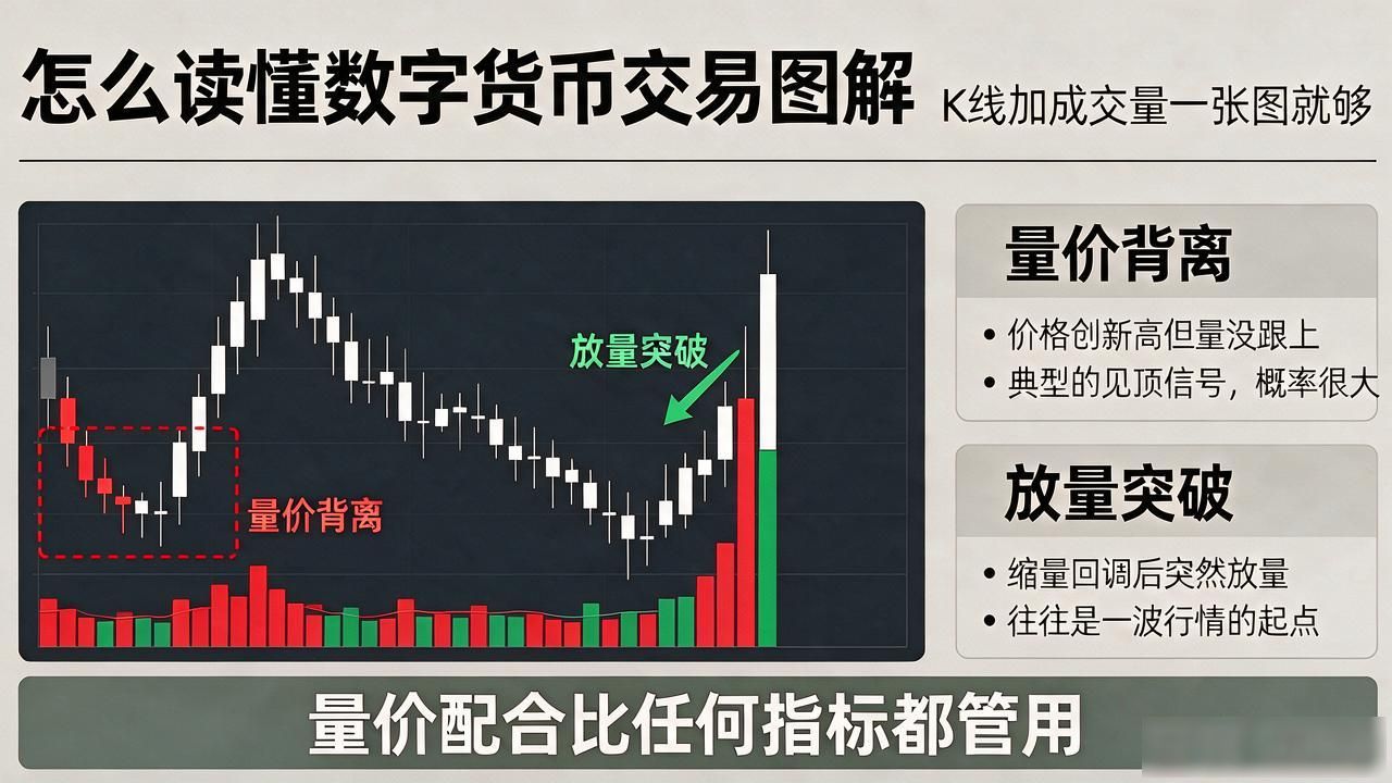 怎么读懂数字货币交易图解，K线加成交量一张图就够