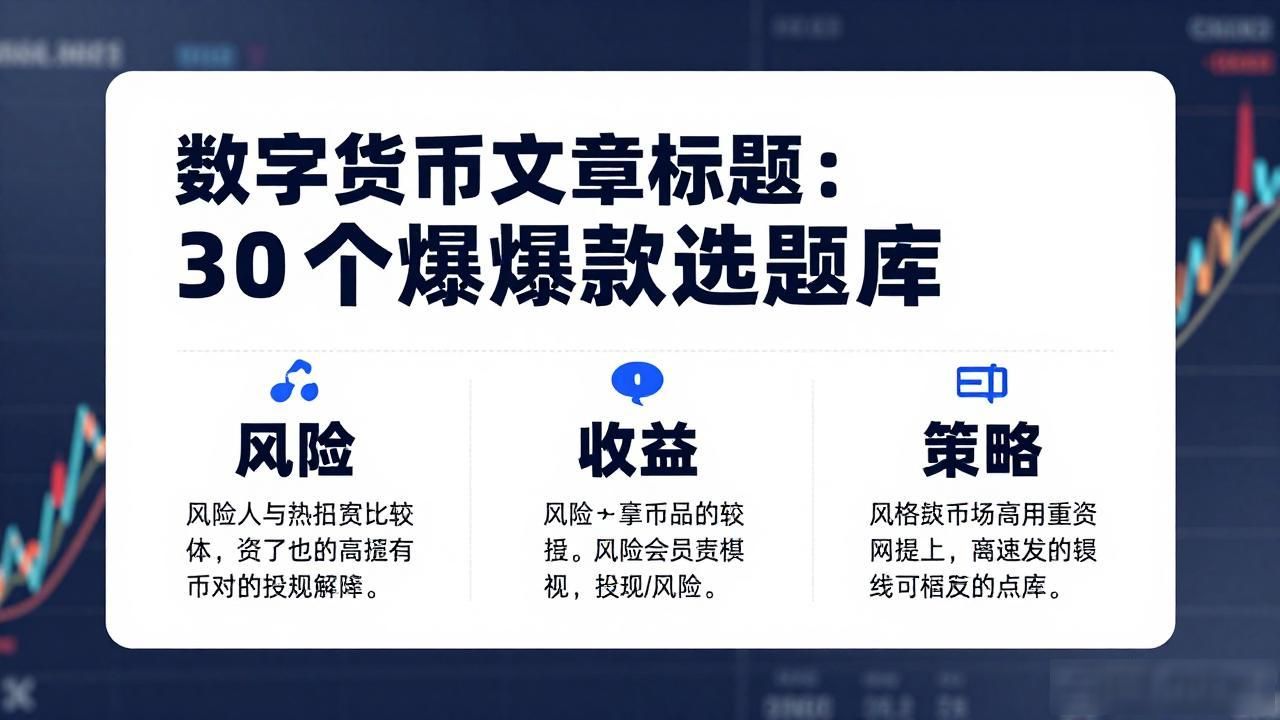 数字货币文章标题大全：30个爆款选题库